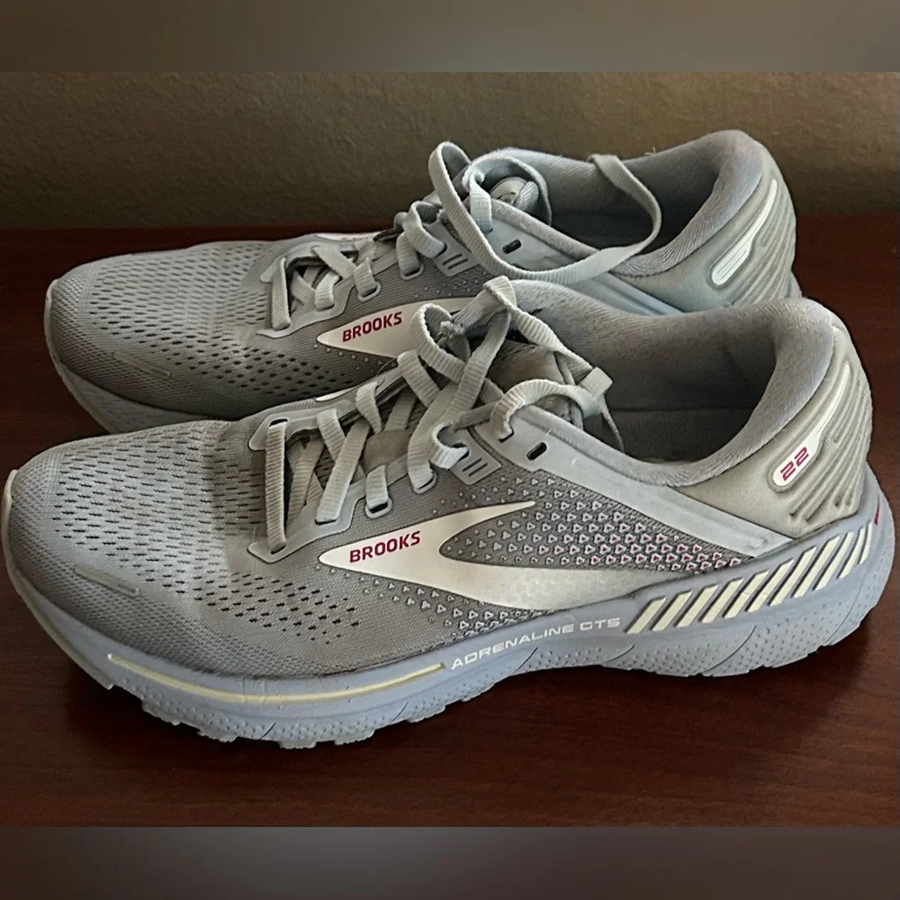 Brooks Women's Adrenaline GTS 22 Running Shoes, Kentucky Blue/White/Rose 8.5 - Picture 2 of 10